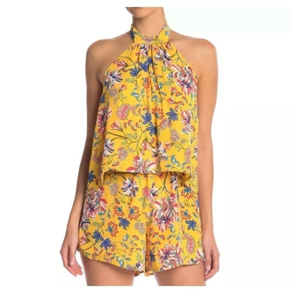 NWT L*SPACE Kelly Bloom Romper in Sunshine Gold